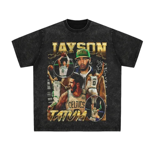 Boston Celtics Jayson Tatum Collage Graphic T-Shirt Black - 1