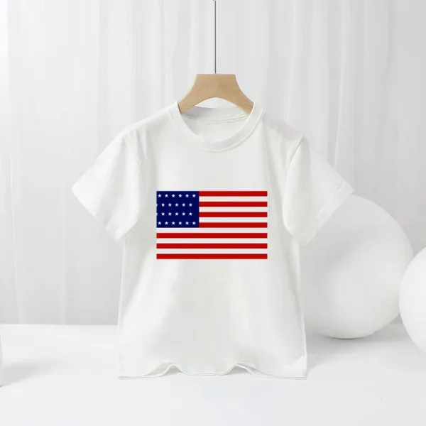 Design American Flag Graphic White T-Shirt - 1