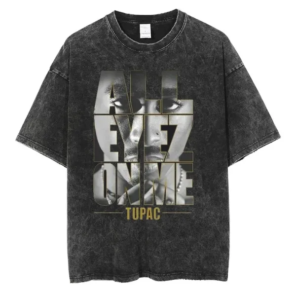 Design Tupac 'All Eyez On Me' Acid Wash T-Shirt T-Shirts - 1