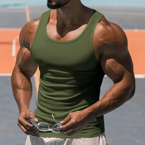 Design Basic Fit White Vest-Top - 15