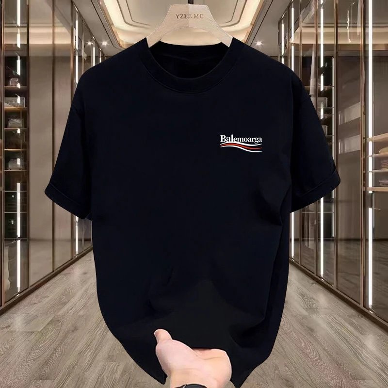 Design Balenciaga Logo Print Black T-Shirt T-Shirts - 4