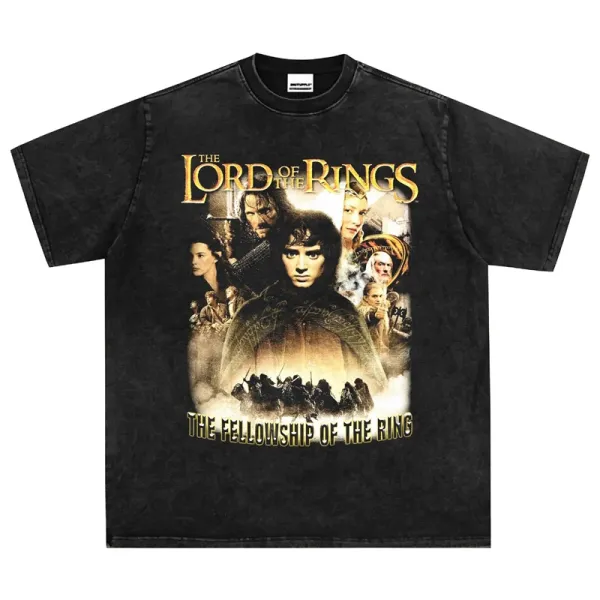 Design Lord of the Rings The Fellowship of the Ring Graphic T-Shirt Black - 1
