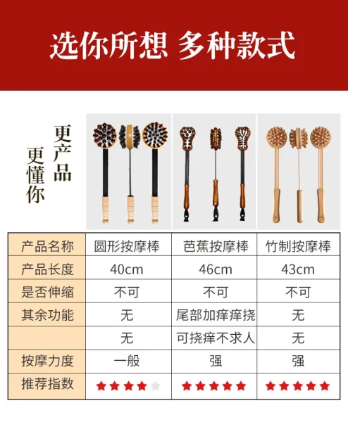 Design Wooden Meridian Percussion Massager with Dual-Head Design Natural Wood Accessories - 15