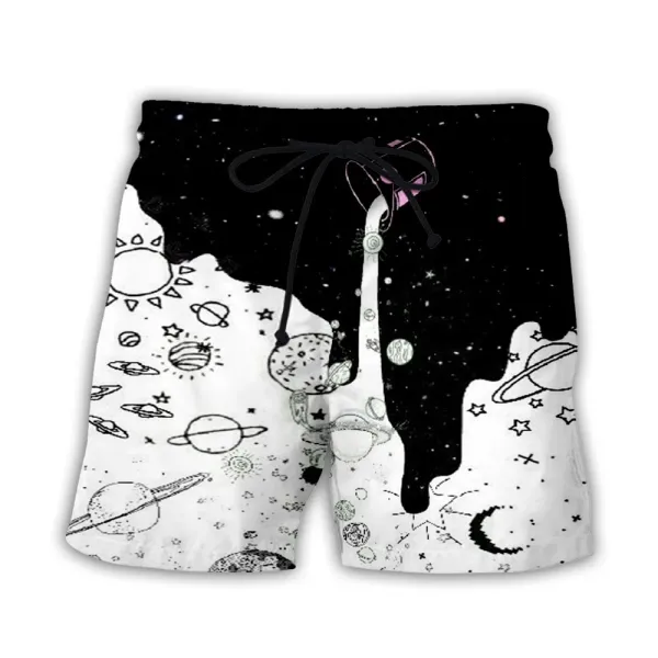 Design Akatsuki Cloud Print Swim Shorts Black Swimwear - 13