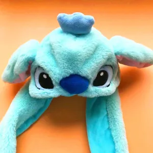 Design Stitch Character Hat Light Blue Plush Animal Ears Hat Hats