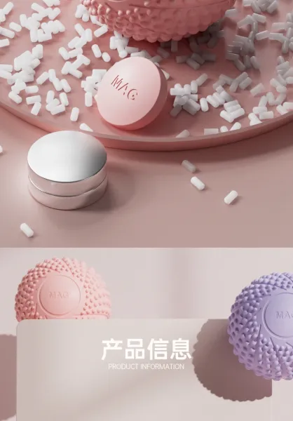 Design MAG Massage Ball Pink Textured Therapy Tool Electronics - 18