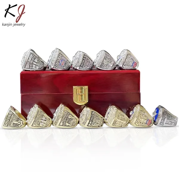Design Kanjin Jewelry Dallas Cowboys Championship Rings Collection Red Display Box Set Accessories - 7