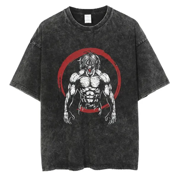 Design Attack Titan Washed Black T-Shirt - 1