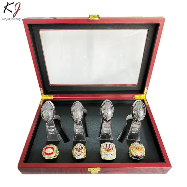 Design Kansas City Chiefs Super Bowl Trophy Replicas and Championship Rings Jewelry Set Jewelry - 2