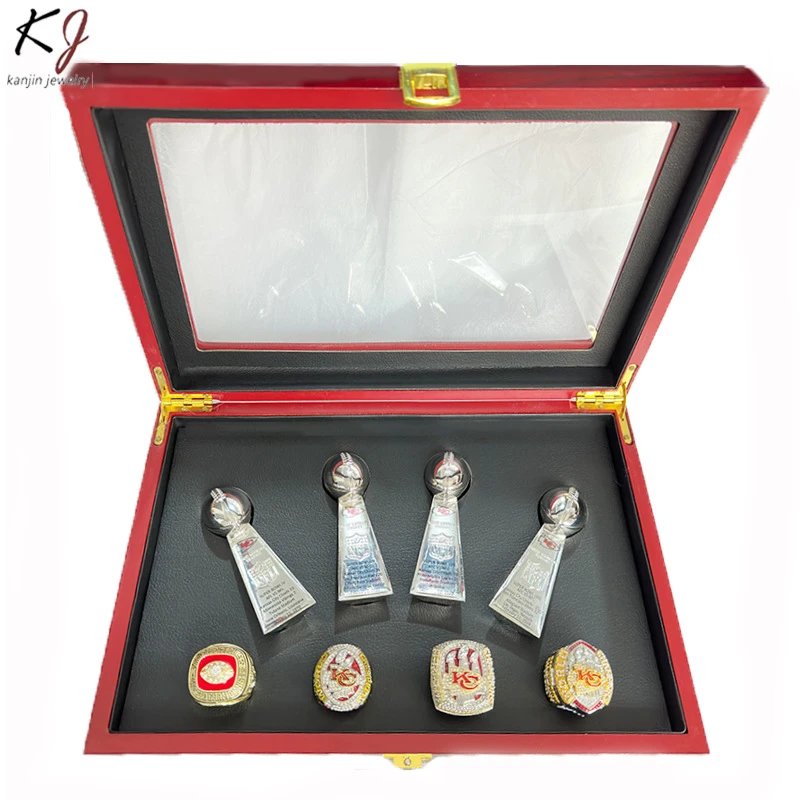 Design Kansas City Chiefs Super Bowl Trophy Replicas and Championship Rings Jewelry Set Jewelry - 9