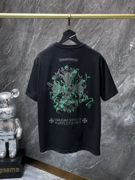 Chrome Hearts Floral Cross Logo White T-Shirt - 28