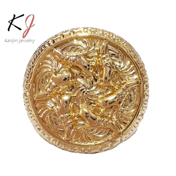 Design Kanjin Jewelry Custom Football Championship Ring Gold Jewelry - 3