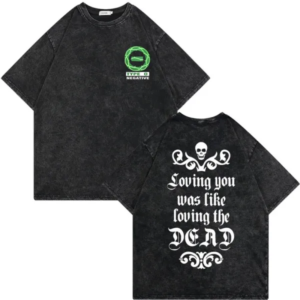 Design Type O Negative Graphic Washed Black T-Shirt T-Shirts - 1