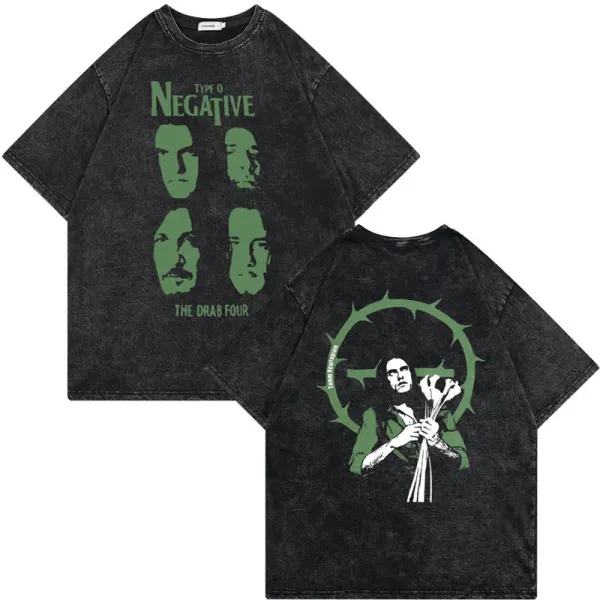 Design Type O Negative The Drab Four Graphic T-Shirt Black T-Shirts - 1