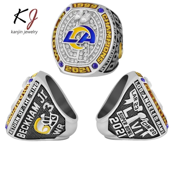 Design Kanjin Jewelry Custom NFL Championship Rings Set Silver Black Gold Jewelry Accessories - 8