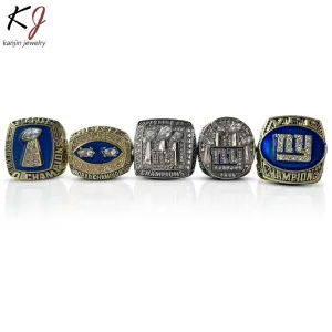 Design Kanjin Jewelry New York Giants Super Bowl Championship Rings Collection Blue Gold Silver Rings Jewelry