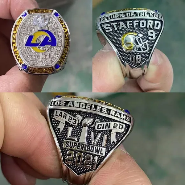 Design Kanjin Jewelry Custom NFL Championship Rings Set Silver Black Gold Jewelry Accessories - 13