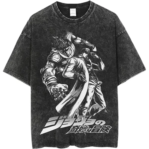 Design JoJo's Bizarre Adventure Graphic Acid Wash T-Shirt T-Shirts - 1