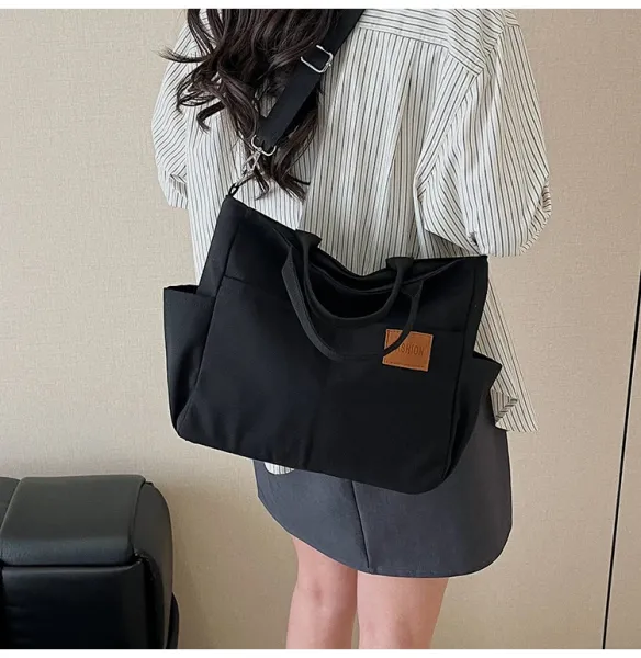 Design Canvas Tote Bag Beige Shoulder Handbag - 26