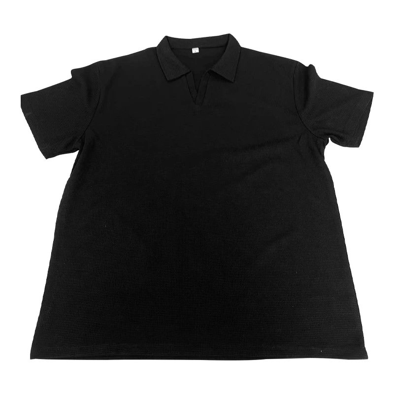 Design Waffle Knit Polo Shirt Light Gray Tops Polo - 39