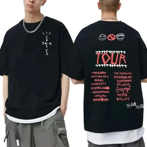 Travis Scott Cactus Jack Graphic Oversized T-Shirt Black - 7