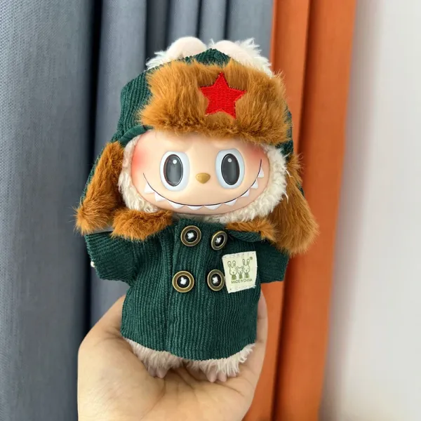 Pop Mart Labubu Duffle Coat Green Plush Doll Accessories - 19