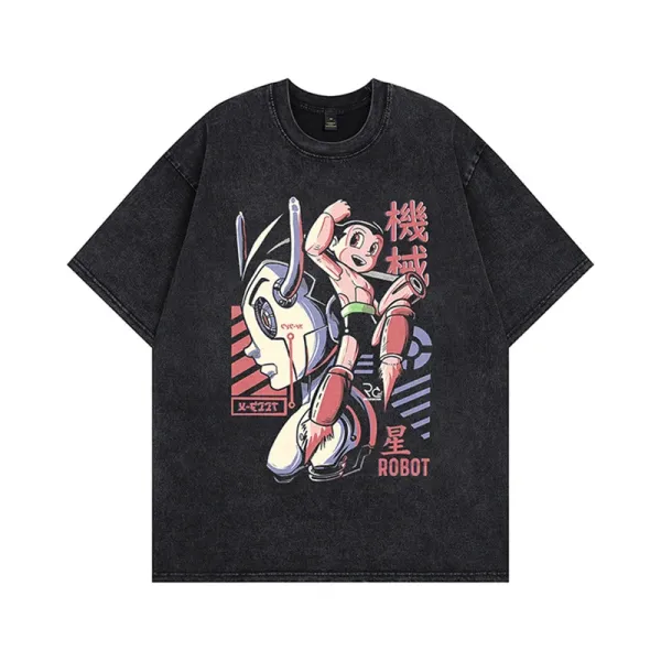 Design Astro Boy Graphic Washed Black T-Shirt - 1
