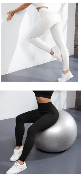 Design Ribbed High-Waisted Leggings Light Blue - 11