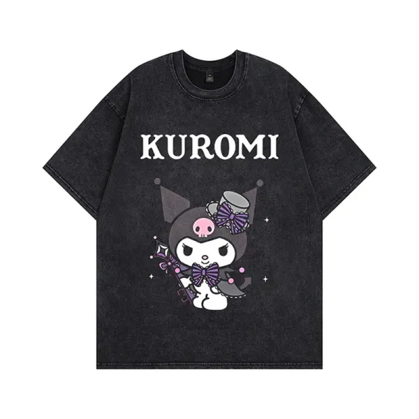 Sanrio Kuromi Gothic Witch Graphic T-Shirt Black - 1