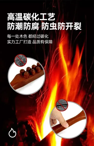 Design Wooden 20-Bead Dual-Row Massage Stick with Essential Oil Accessories - 8