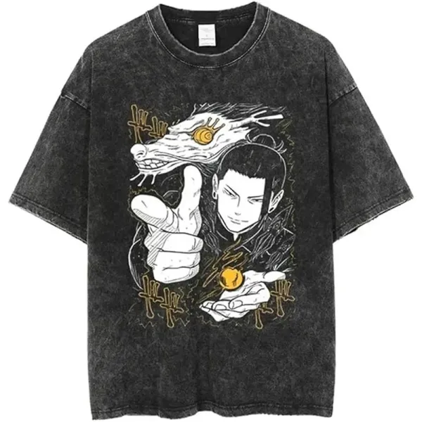 Design Jujutsu Kaisen Graphic Acid Wash T-Shirt - 1