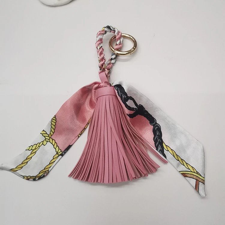 Hermès Silk Scarf Keychain with Blue Tassel and Nautical Print Accessories - 14