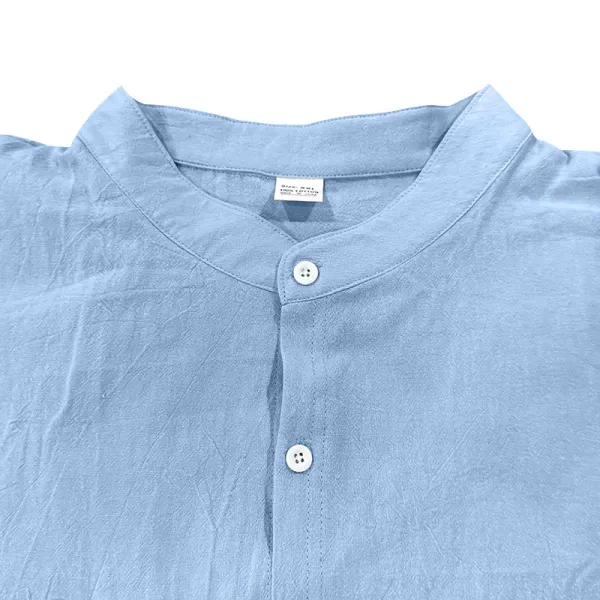 Design Linen Button-Up Shirt White Tops Shirt - 40