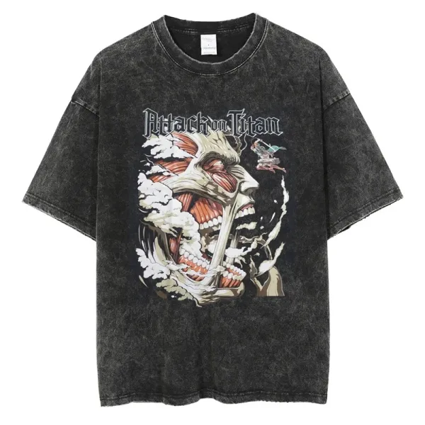 Design Attack on Titan Colossal Titan Acid Wash T-Shirt T-Shirts - 1