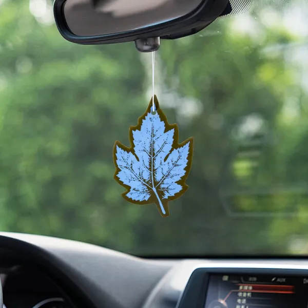 Design Leaf-Shaped Car Air Freshener Blue and Gold Accessories - 1