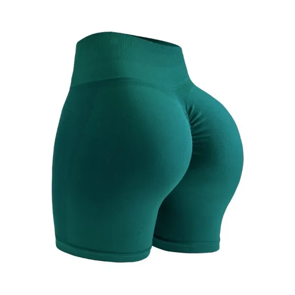 Design High-Waisted Sculpting Shorts Emerald Green Activewear - 1