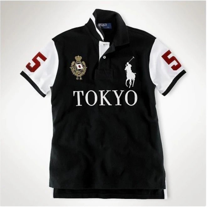 Polo Ralph Lauren Japan Football Association Polo White / Black Polo Shirt - 7