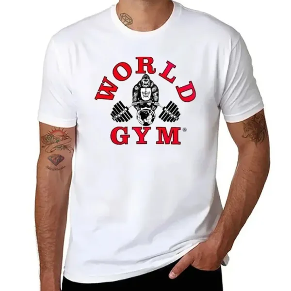 Design World Gym Classic Logo Black T-Shirt T-Shirts - 3
