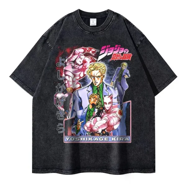 Design JoJo's Bizarre Adventure Yoshikage Kira Graphic T-Shirt Black - 1