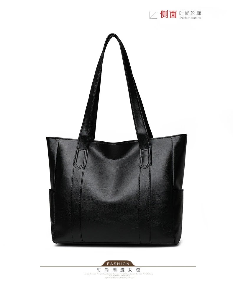Design Classic Tote Bag Brown Leather-Effect Handbag - 27