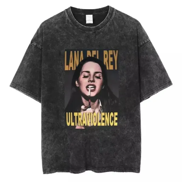 Design Lana Del Rey Ultraviolence Graphic Acid Wash T-Shirt T-Shirts - 1