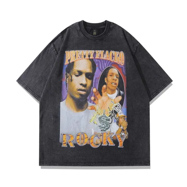 Design Pretty Flacko Rocky Graphic T-Shirt Black - 1