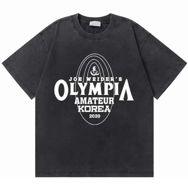 Design Joe Weider's Olympia Amateur Korea 2020 Graphic T-Shirt Black Tops.t Shirts - 1
