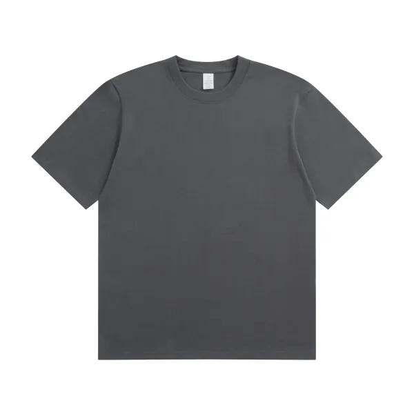 Design Basic Crew Neck Gray T-Shirt - 1