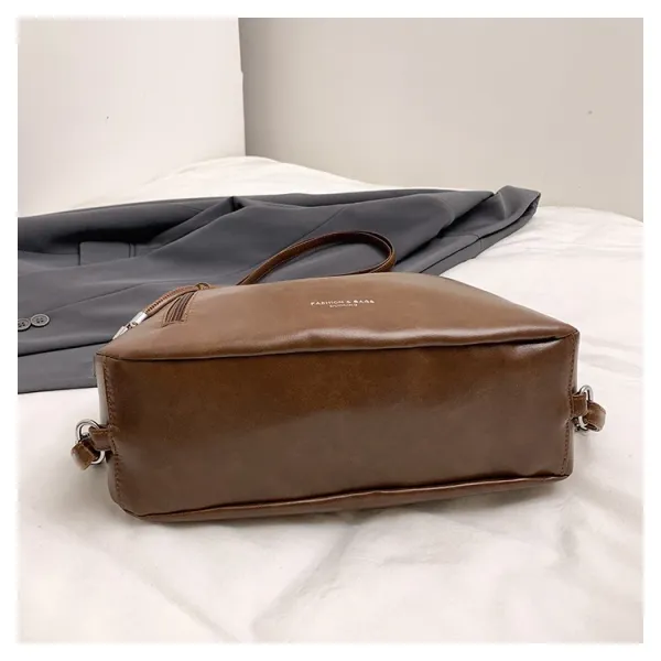Design Fashion & Bags Hobo Bag Brown Leather-Effect Shoulder Bag Shoulder Bags - 34