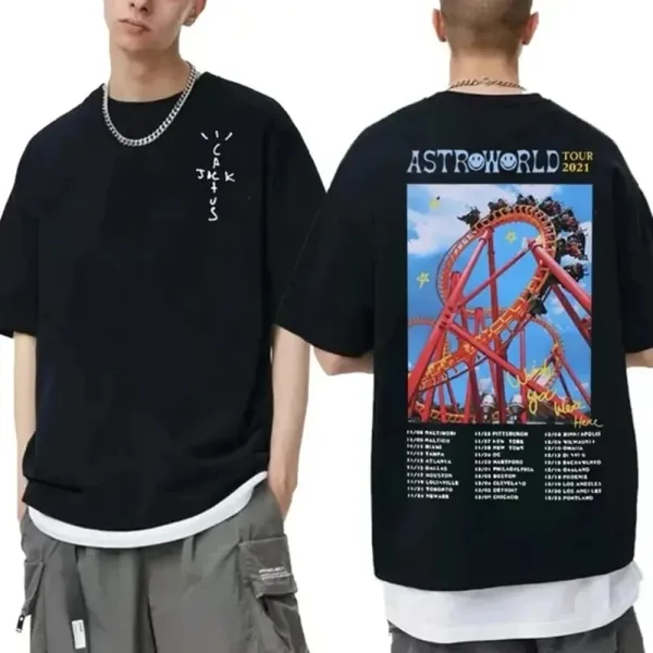 Travis Scott Cactus Jack Graphic Oversized T-Shirt Black - 3