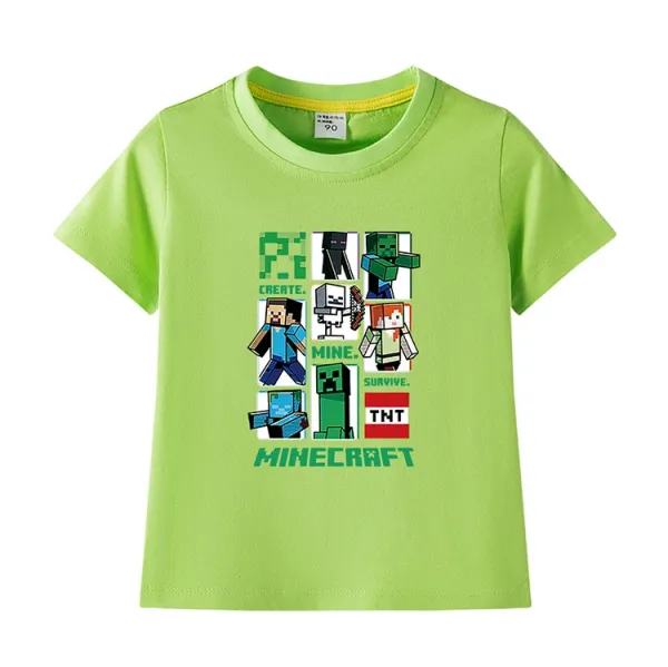 Design Minecraft Graphic Print Pink T-Shirt T-Shirts - 9