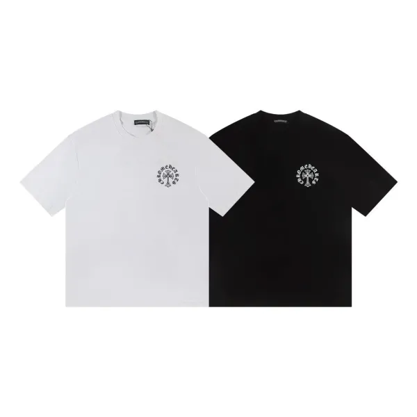 Chrome Hearts Logo Embroidered Black T-Shirt - 4