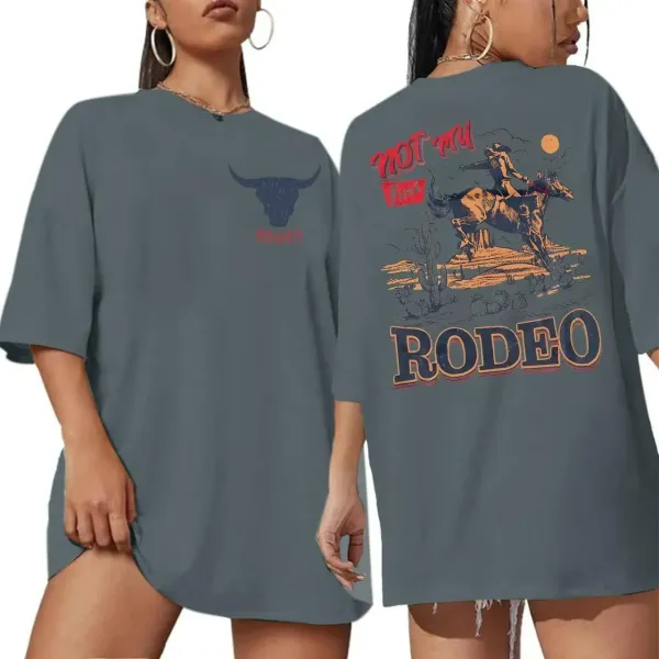 Design Rodeo Graphic Oversized T-Shirt Slate Gray - 1