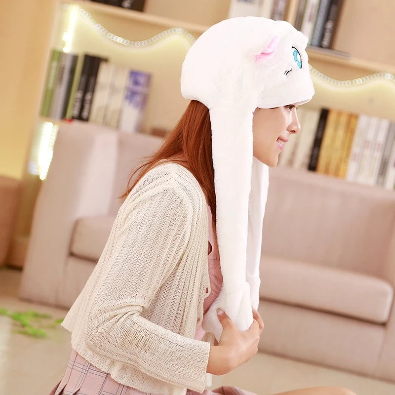 Design Stitch Character Hat Light Blue Plush Animal Ears Hat Hats - 9
